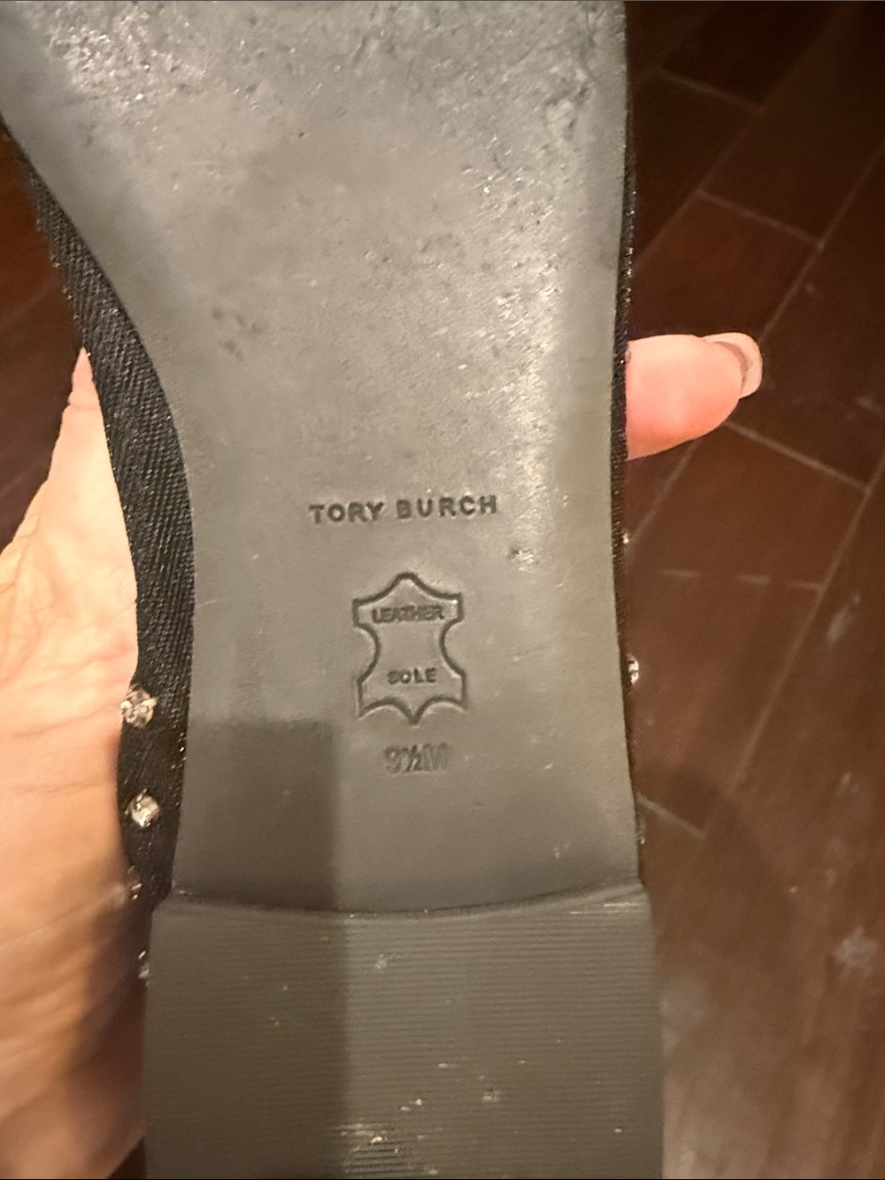 Tory Burch Black Crystal-Embellished Ballet Flats - Picture 6 of 7